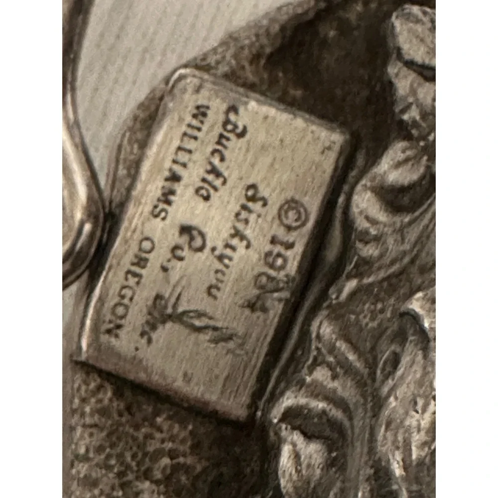 Vintage Siskiyou Belt Buckle Silver Excellent 1984 Valentine NE Centennial Retro
